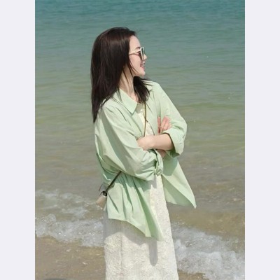 2024新款仙女超仙高级感连衣裙子吊带裙配开衫衬衫两件套装女夏季图2
