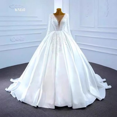 婚纱礼服新款修显瘦蓬蓬裙拖尾婚纱 外贸大码 来图Wedding dress